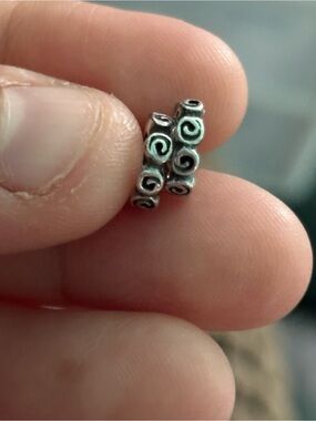 Pandora Silver Spiral Spacer Beads - Antique Silver Tone
